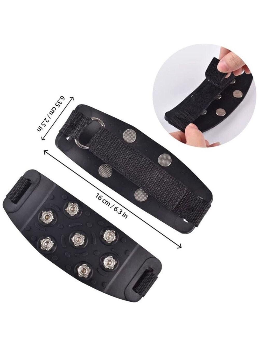 2 pairs Crampon Traction Ice Cleats Boots Anti Slip Shoe‎ Grips 7 Point Men Snow - Picture 3 of 8
